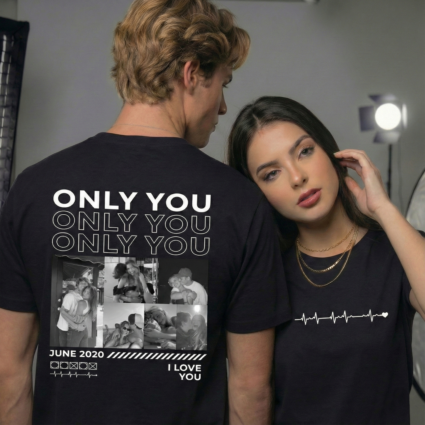 Camiseta Romântica 'Only You' para Namorados